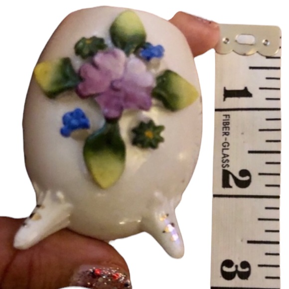 Vintage Hand Painted Floral Toothpick Holder, Made in Germany - Picture 5 of 6